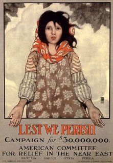 LEST WE PERISH AMERICAN COMMITTEE ARMENIA GREECE SYRIA PERSIA WAR SMALL VINTAGE POSTER CANVAS REPRO   Prints