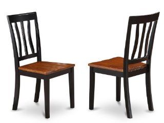 Set Of 2 Antique Dining Room With Solid Wood Chairs In Black & Brown Finishes  