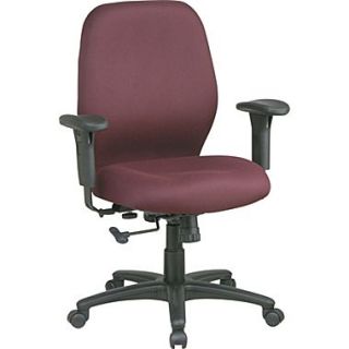 Office Star™ Fabric Mid Back 2  to 1 Synchro Tilt Managers Chair, Burgundy