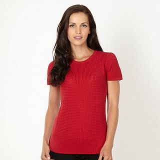 J by Jasper Conran Designer red textured knit top