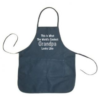 So Relative World's Coolest Grandpa Looks Adult BBQ Cooking & Grilling Apron (Navy, One Size) Food Service Uniforms Aprons Clothing