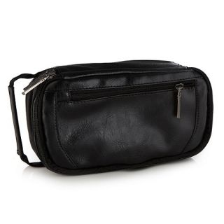 Jeff Banks Designer black double zipped wash bag