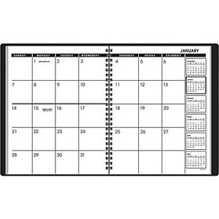 2014 AT A GLANCE Monthly Planner, 6 7/8” x 8 3/4”, Black  Make More Happen at