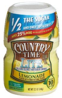 Country Time Lite Lemonade, Makes 10 Quarts, 12.3 Ounce Canister (Pack of 6)  Powdered Drink Mixes  Grocery & Gourmet Food