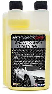 Waterless Car Wash Concentrate 16 Oz. By Enthusiasts Only Makes 32 Ready to Use Bottles. A 4 in 1 Waterless Wash, Quick Detailer, No Rinse Wash, & Clay Bar Lubricant. No Hose, Bucket, Soap, or Shampoo Needed. Made in USA with 90 day 100% Guarantee Aut