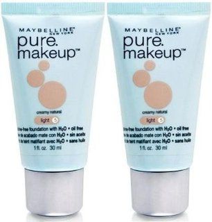 Maybelline Pure Makeup Foundation LIGHT 5 CREAMY NATURAL (Qty, of 2 Tubes)DISCOUNTINUED  Mascara  Beauty