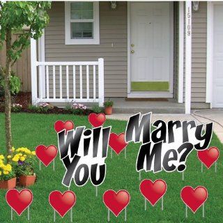 Will You Marry Me?   Yard Card Announcement Set   Get Engaged Set   Unique Wedding Proposal Idea Health & Personal Care