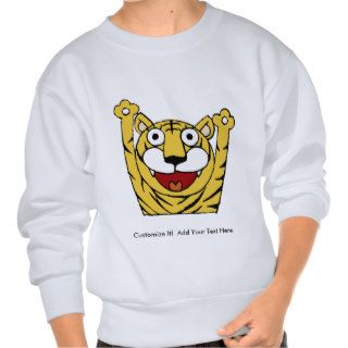 Tiger ~ Tigers Big Cat Cats Cartoon Animal Pull Over Sweatshirts