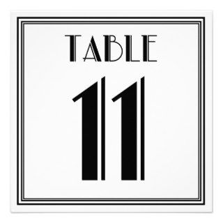 Art Deco Table Number 11 Personalized Invitations