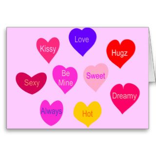 Valentine Day Conversation Hearts Greeting Card