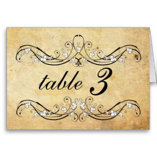 Vintage Victorian Wedding Table Number Greeting Card