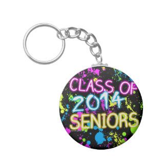 Neon Graffiti Class of 2014 Seniors Graduation Key Chains