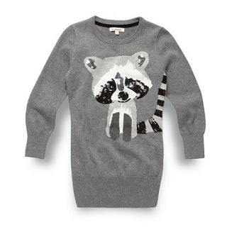 bluezoo Girls grey sequin racoon tunic