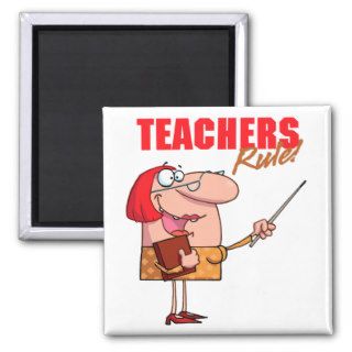 teachers rule female teacher cartoon refrigerator magnets