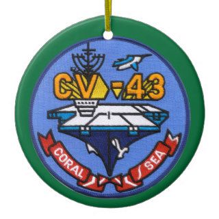 USS Coral Sea CV 43 Christmas Ornament