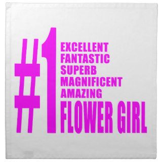 Pink Modern Flower Girls  Number One Flower Girl Napkin