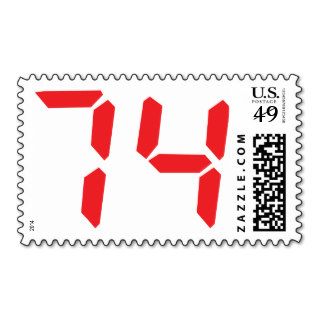 74 seventy four red alarm clock digital number stamps