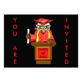 Owl Graduation Class of 2011 Invitation