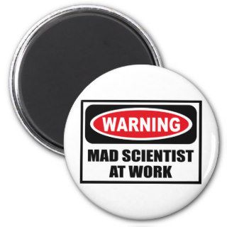 Warning MAD SCIENTIST AT WORK Magnet