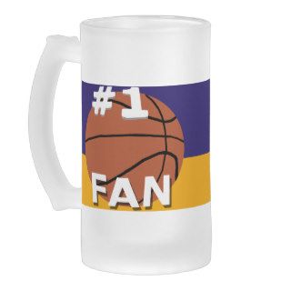 Number One Basketball Fan Mug Purple and Gold