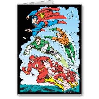 Justice League of America Group 3 Greeting Cards