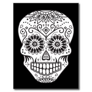 Black and White Sugar Skull Post Cards
