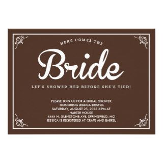 Vintage, Country Brown Brown Shower Invitation