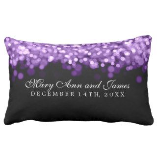 Elegant Wedding Favor Purple Lights Throw Pillow