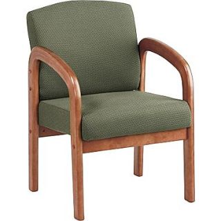 Office Star™ Wood Guest Chair, Medium Oak Finish Wood with Moss Fabric  Make More Happen at