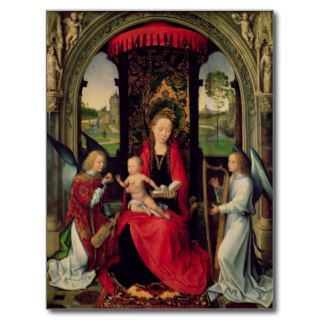 Madonna and Child with two Angels Post Cards