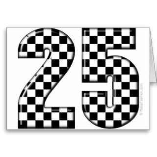 auto racing checkers number 25 card