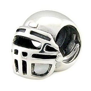 Authentic OHM Football Helmet 925 Sterling Silver Bead fits European Charm Bracelet Jewelry