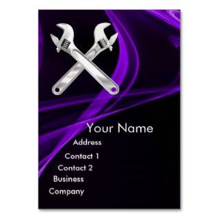 CHROME SKULL AND WRENCHES METAL MECHANICS pearl Business Cards