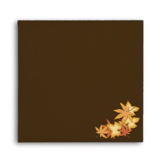 Autumn Leaves Chocolate Brown Square Envelope