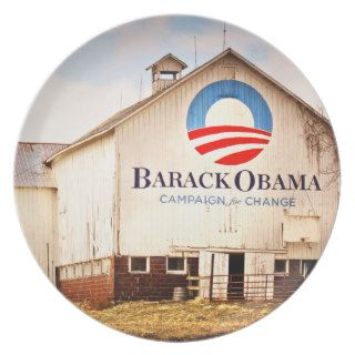 Barack Obama Presidential Campaign Barn Dinner Plate
