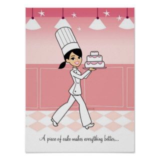Cake Baker Chef Girl Poster