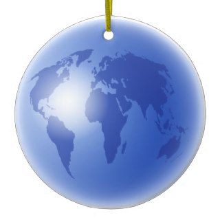 Blue World Globe Ornaments