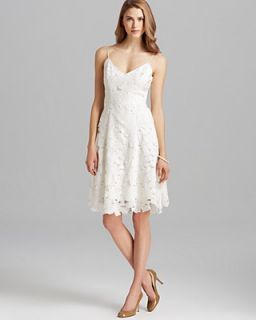 Vera Wang Dress   V Neck Spaghetti Strap Lace Fit and Flare's