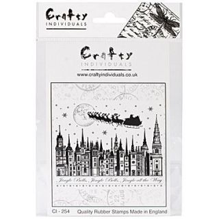 Crafty Individuals 92 mm x 72 mm Unmounted Rubber Stamp, Jingle Bells Rooftops  Make More Happen at