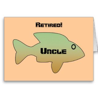 Uncle, Retirement, big green & gold fish Greeting Cards