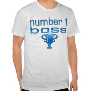 Number 1 Boss in Blue Tee Shirt