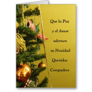 Que la Paz y el Amor adornen su Navidad Compadres Cards