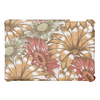 Floral Daisy Pattern, Sage/Cinnamon iPad Mini Cover
