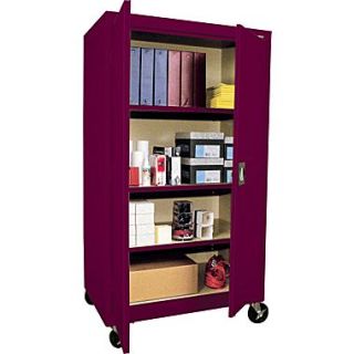 Sandusky Large Mobile Storage Cabinet, 60H x 36W x 24D, Burgundy  Make More Happen at