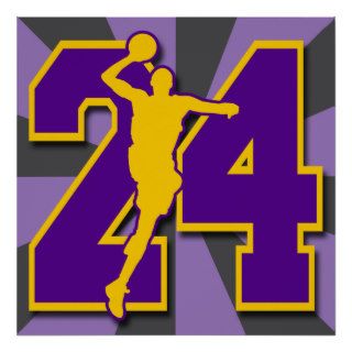 NUMBER 24 BASKETBALL PLAYER POSTER