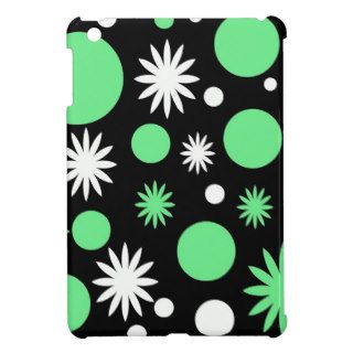 Estrellas y lunares del verde con el fondo negro iPad mini cobertura de
