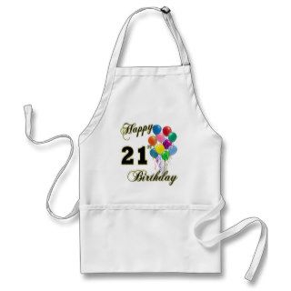 Happy 21st Birthday with Balloons Aprons