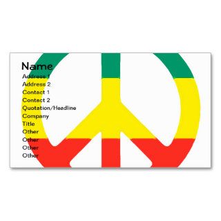 Rasta Peace Sign Business Card Templates