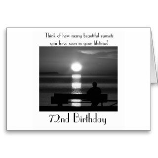 72nd Birthday, sunset watching Card