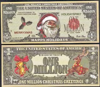 Santa Claus "Happy Holiday" Novelty $Million Dollar Bill Collectible 